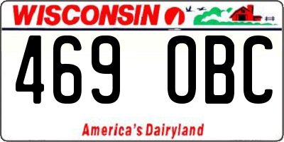 WI license plate 469OBC