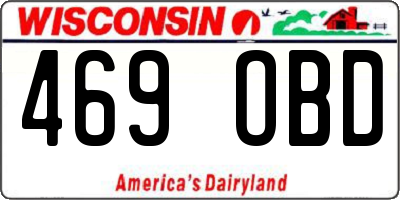 WI license plate 469OBD