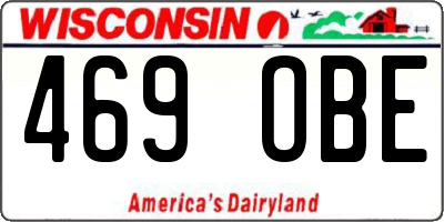 WI license plate 469OBE
