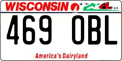 WI license plate 469OBL