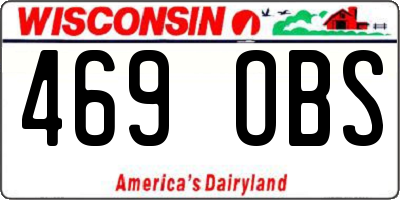 WI license plate 469OBS
