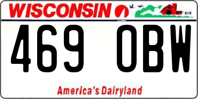 WI license plate 469OBW