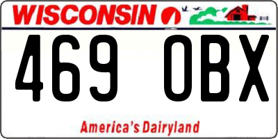 WI license plate 469OBX