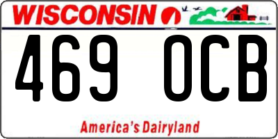 WI license plate 469OCB