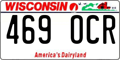 WI license plate 469OCR