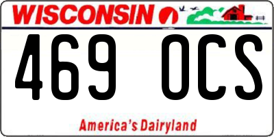 WI license plate 469OCS