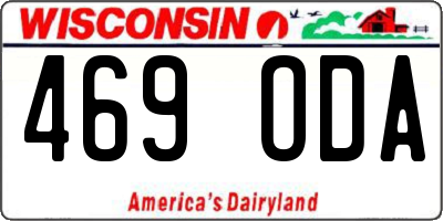 WI license plate 469ODA