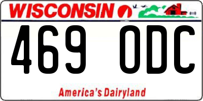 WI license plate 469ODC
