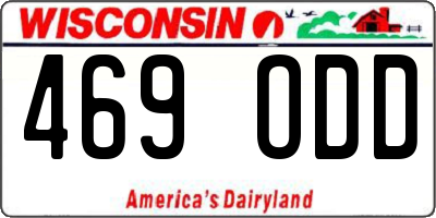 WI license plate 469ODD