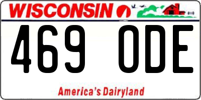 WI license plate 469ODE