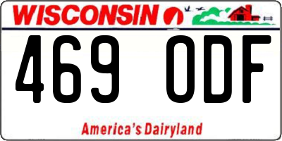 WI license plate 469ODF