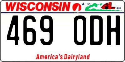 WI license plate 469ODH