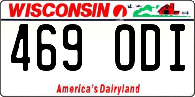 WI license plate 469ODI