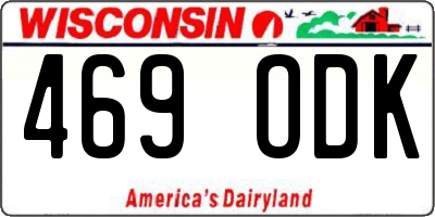 WI license plate 469ODK