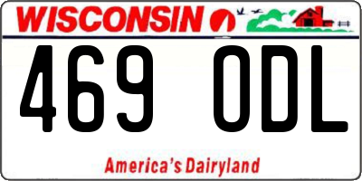 WI license plate 469ODL