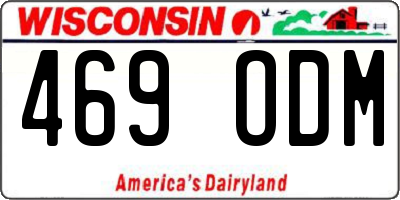 WI license plate 469ODM