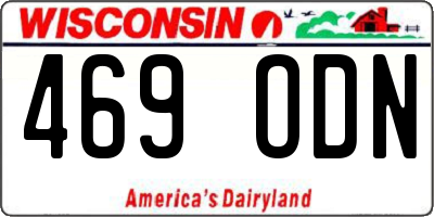 WI license plate 469ODN