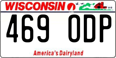 WI license plate 469ODP