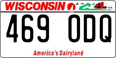WI license plate 469ODQ