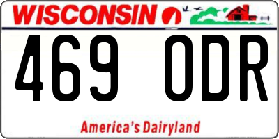 WI license plate 469ODR