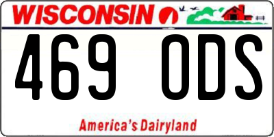 WI license plate 469ODS