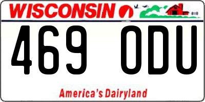 WI license plate 469ODU