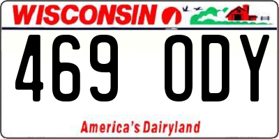 WI license plate 469ODY