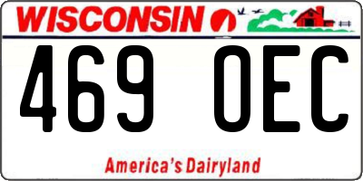 WI license plate 469OEC