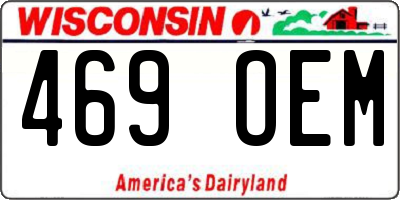 WI license plate 469OEM