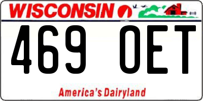 WI license plate 469OET