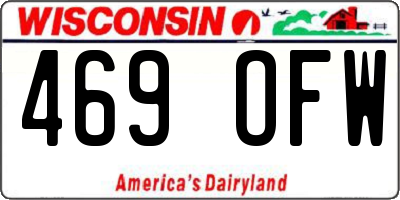 WI license plate 469OFW