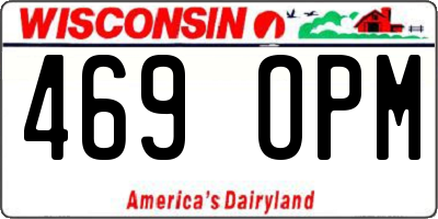WI license plate 469OPM