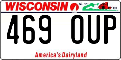 WI license plate 469OUP