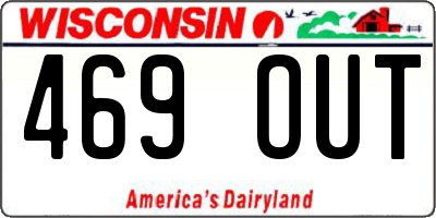WI license plate 469OUT