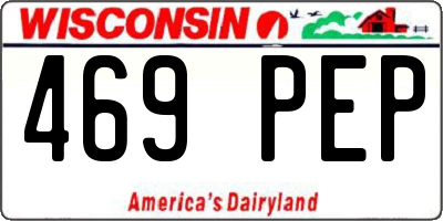 WI license plate 469PEP
