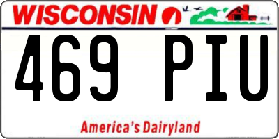 WI license plate 469PIU