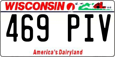 WI license plate 469PIV