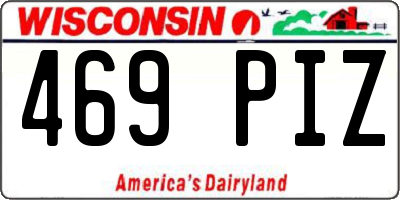 WI license plate 469PIZ