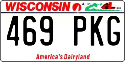 WI license plate 469PKG