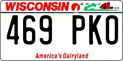 WI license plate 469PKO