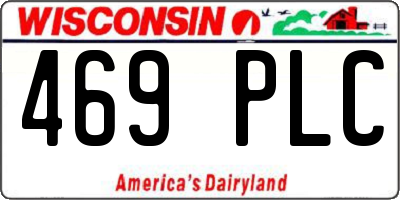 WI license plate 469PLC
