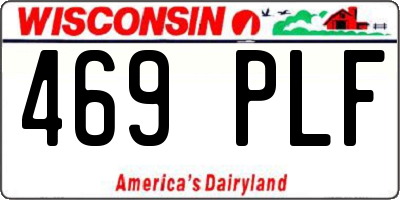 WI license plate 469PLF