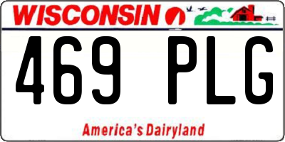 WI license plate 469PLG