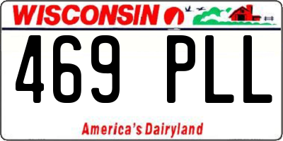 WI license plate 469PLL
