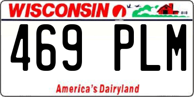 WI license plate 469PLM