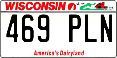 WI license plate 469PLN