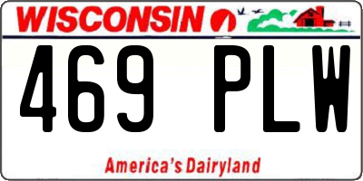 WI license plate 469PLW