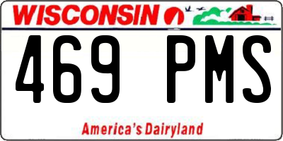 WI license plate 469PMS