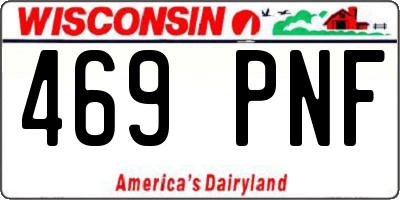 WI license plate 469PNF