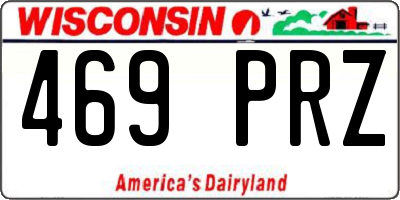 WI license plate 469PRZ